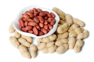 Roasted peanuts isolated on white clipart