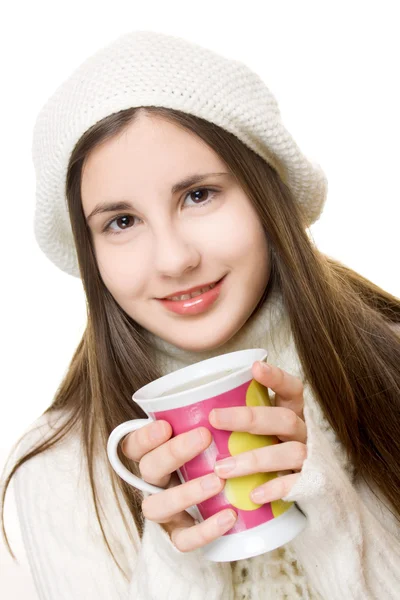 Beautiful young girl in winter outfit — Stock Photo, Image