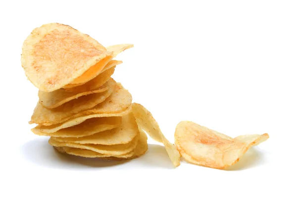 흰색으로 분리 된 감자 칩 — 스톡 사진