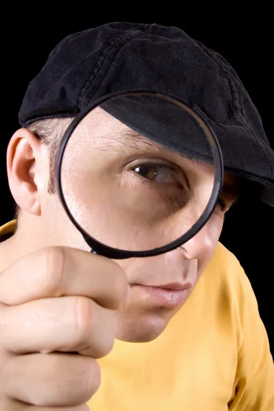 stock image Detective with magnifier