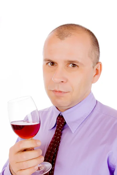 Gentleman with glass of wine — Stock Photo, Image