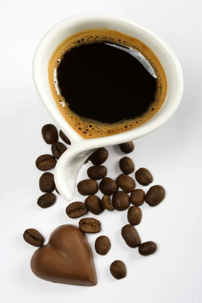 Kahve ve çikolata — Stok fotoğraf