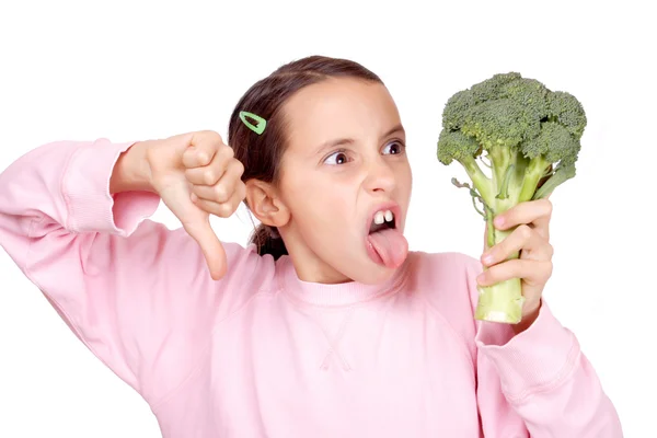 No me gusta el brócoli. ! —  Fotos de Stock