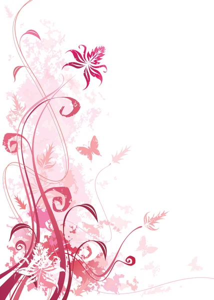 Floral _ Grunge _ Pink — Archivo Imágenes Vectoriales