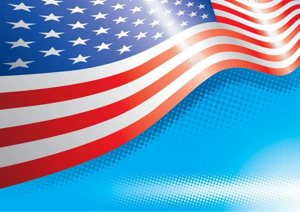 Bandera de los Estados Unidos y efectos de medio tono — Vector de stock