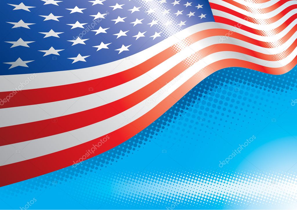 US Flag And Halftone Effects