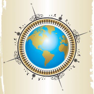 Compass And Map Design01 clipart