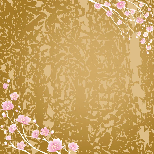 Blossoms cherry och textur bakgrund — Stock vektor