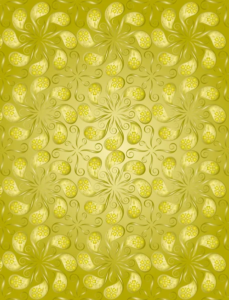 Goldene Farbe florales Muster — Stockvektor