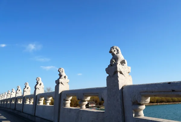 stock image Stone lions on the bridge