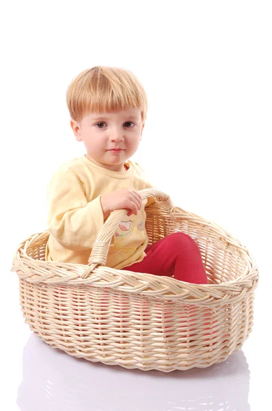 Boy in the basket — Stock Photo, Image
