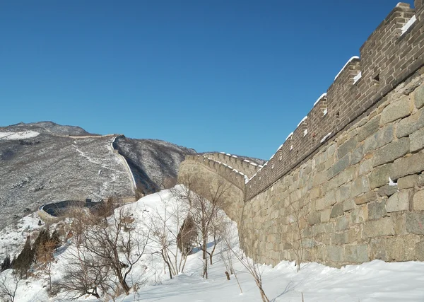 Σινικό τείχος κάτω από το χιόνι — Φωτογραφία Αρχείου