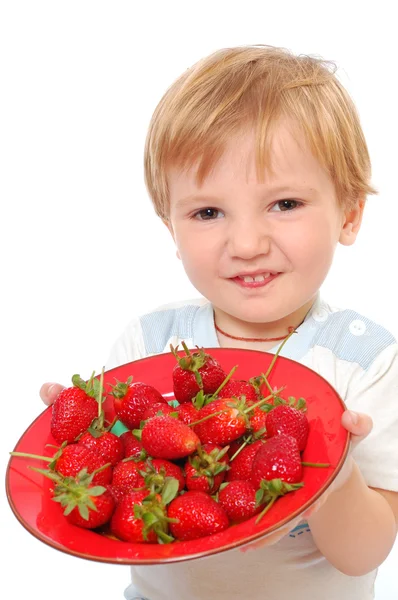 Strawberry boy — Stok fotoğraf