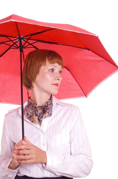 Bella donna con un ombrello . — Foto Stock
