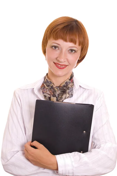 Girl with a folder. — Stock Photo, Image