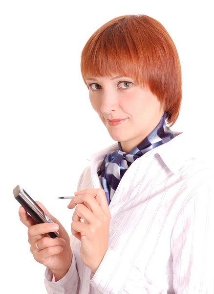 Girl with a mobile phone. — Stock Photo, Image