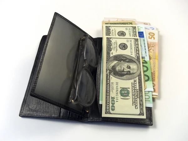 Pengar och plånbok — Stockfoto