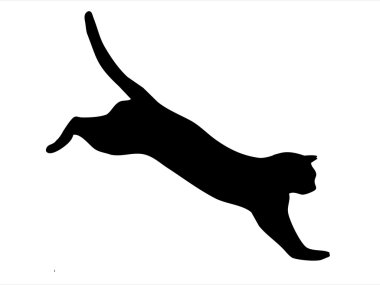 Cat jumping clipart
