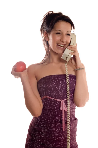 Telefone de chamada maçã — Fotografia de Stock