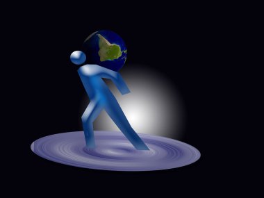 Man and planet earth clipart