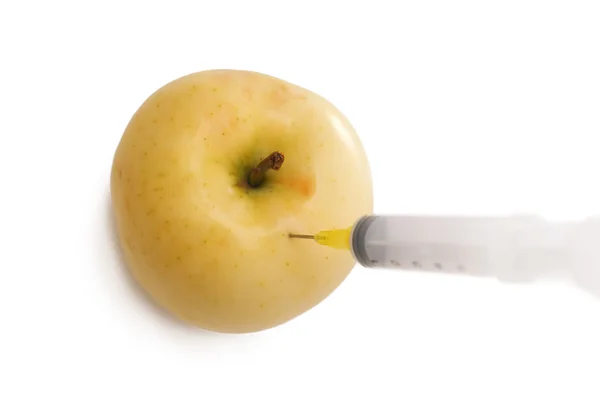 Elma ve şırınga — Stok fotoğraf