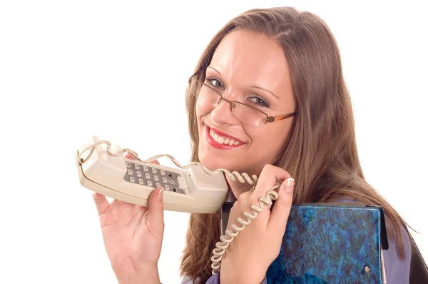 비즈니스 여자와 전화 — 스톡 사진