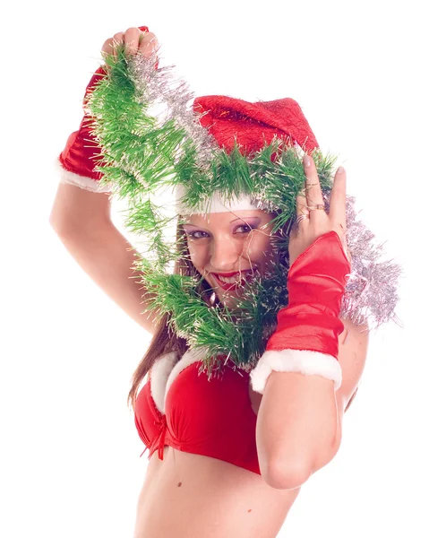 圣诞老人的性感女孩 — 图库照片