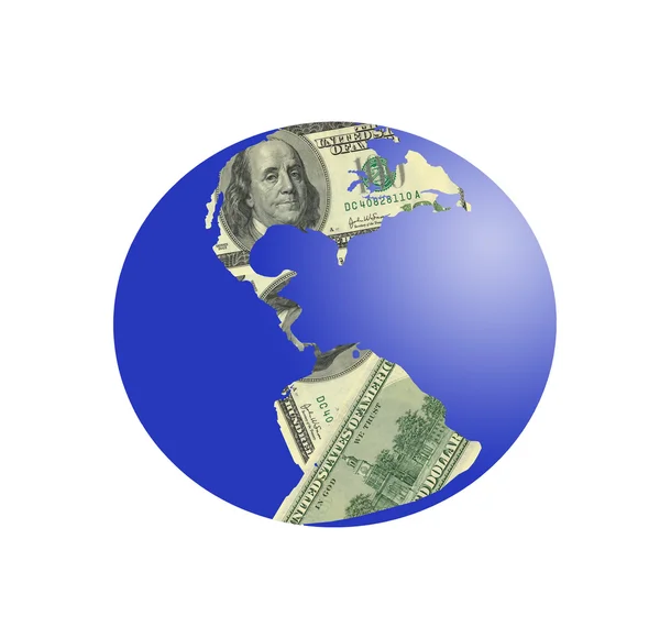 PLanet earth of dollars — Stock Photo, Image