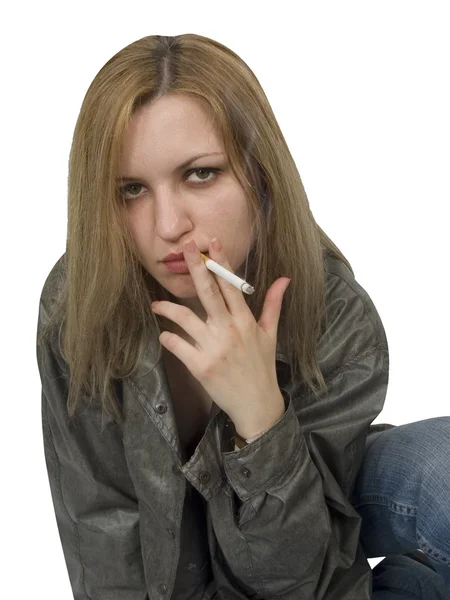 Куріння дівчина — стокове фото