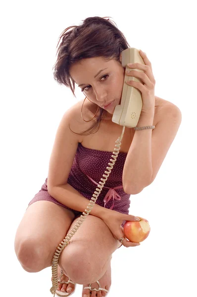 Telefono di chiamata mela — Foto Stock