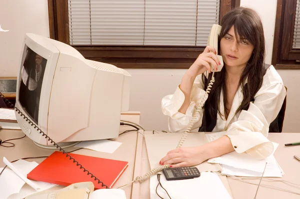 Mulher de negócios e telefone — Fotografia de Stock