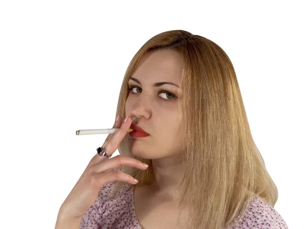 Smoking girl Stock Photo