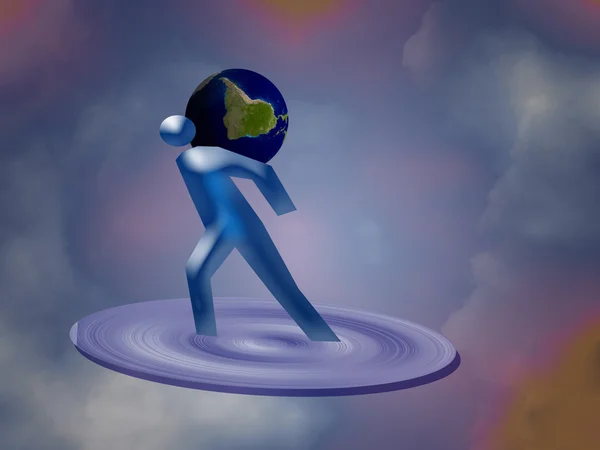 stock image Man and planet Earth