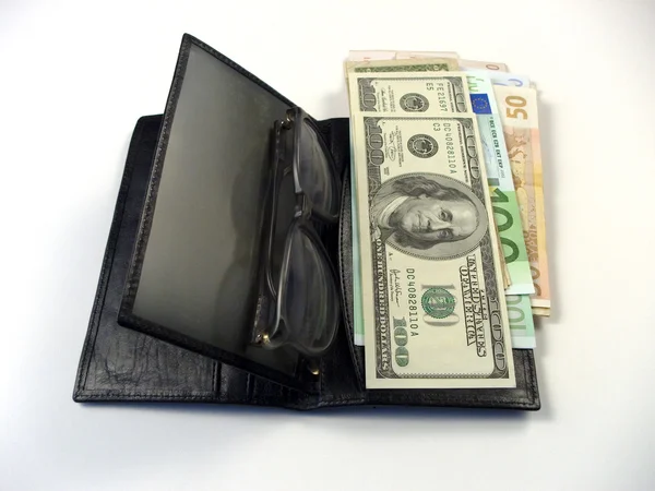 Dinero y billetera — Foto de Stock