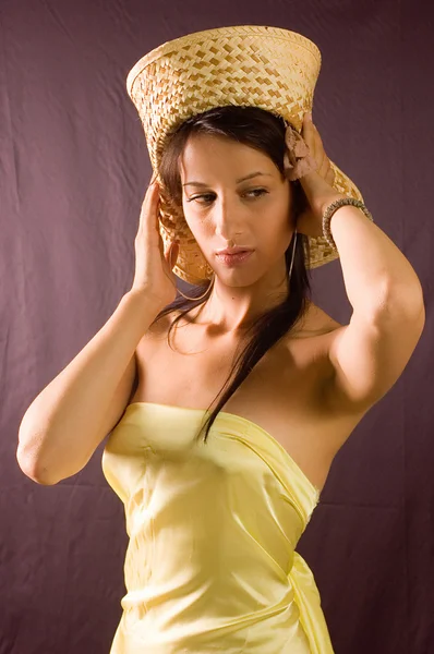 Meisje met hoed — Stockfoto