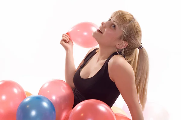 Garota balões — Fotografia de Stock