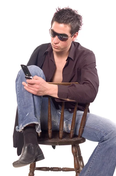 Muž na telefonu — Stock fotografie