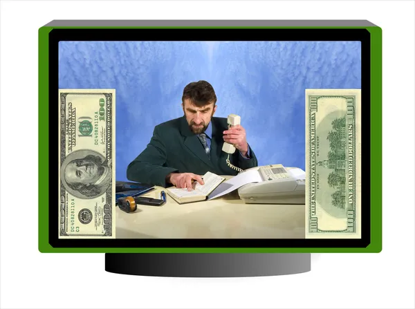 Business money monitor — Stock Photo, Image