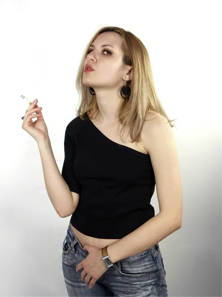 Dohányzás lány — Stock Fotó