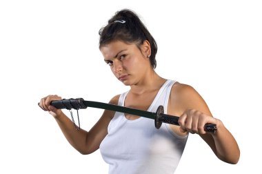 Woman with sword clipart