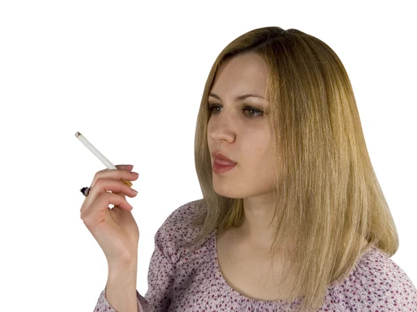Smoking girl — Stock Photo, Image