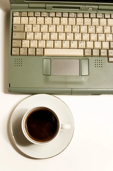 Coffe, laptop — Stock Photo, Image