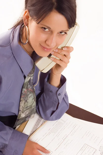 ビジネスの女性と電話 — ストック写真