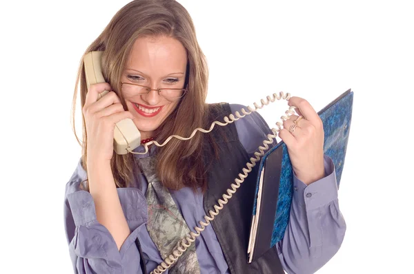 ビジネスの女性と電話 — ストック写真