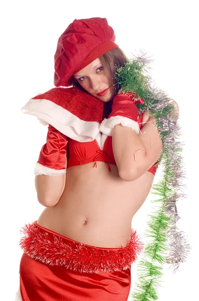 Sexy Weihnachtsmädchen — Stockfoto