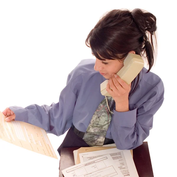 Mujer de negocios y teléfono — Foto de Stock
