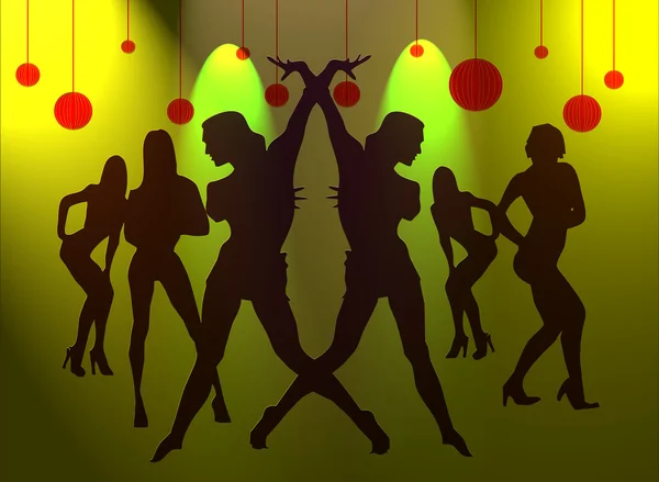 Taniec sexy dziewczyny na nowy rok — Zdjęcie stockowe