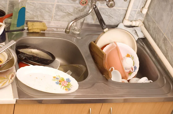 Smutsig diskβρώμικα πιάτα — Φωτογραφία Αρχείου