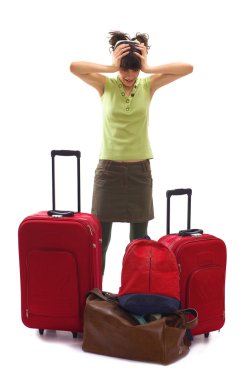 Travel with a lot of bags and luggages clipart