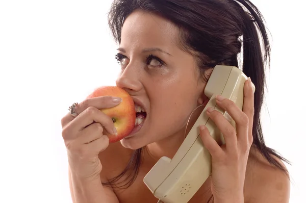 Telefone de chamada maçã — Fotografia de Stock